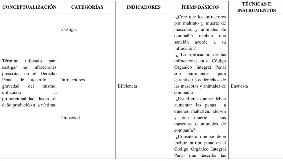 Tabla 3. Variable dependiente, Principio de Proporcionalidad.   