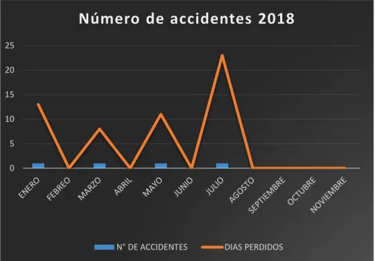 Figura  8. Accidentes en el año 2008 Información adaptada de Plásticos ecuatorianos S.A