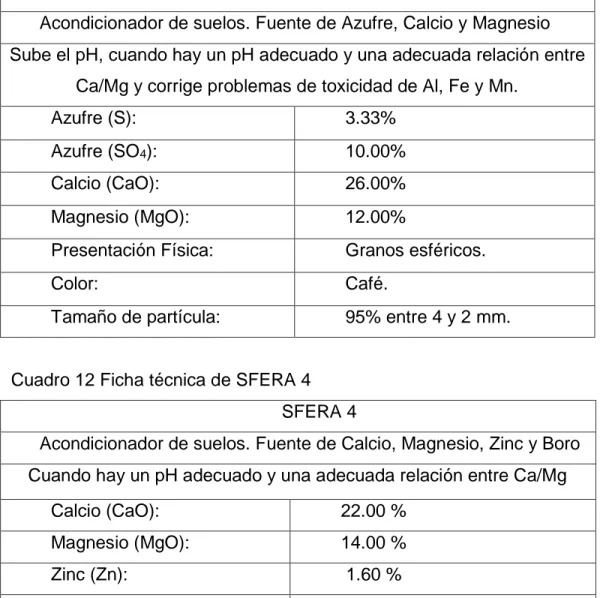 Cuadro 11 Ficha técnica de SFERA 3  SFERA 3 