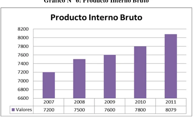 Tabla N° 6: Producto Interno Bruto 