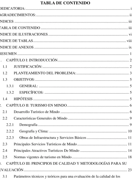 TABLA DE CONTENIDO 
