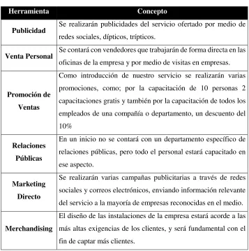 Tabla N° 12: Mix Promoción 