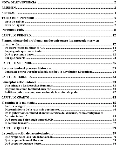 TABLA DE CONTENIDO ..............................................................................................................