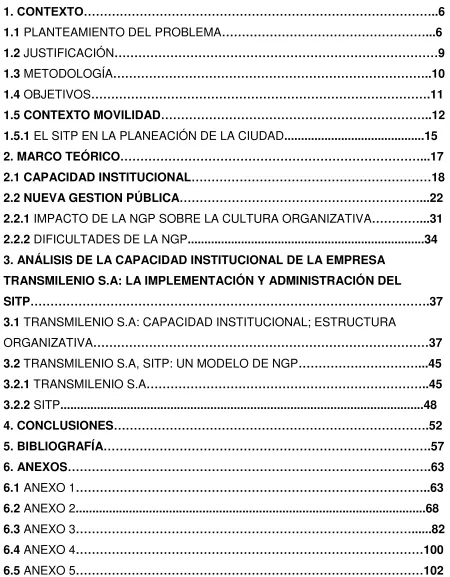 TABLA DE CONTENIDO 