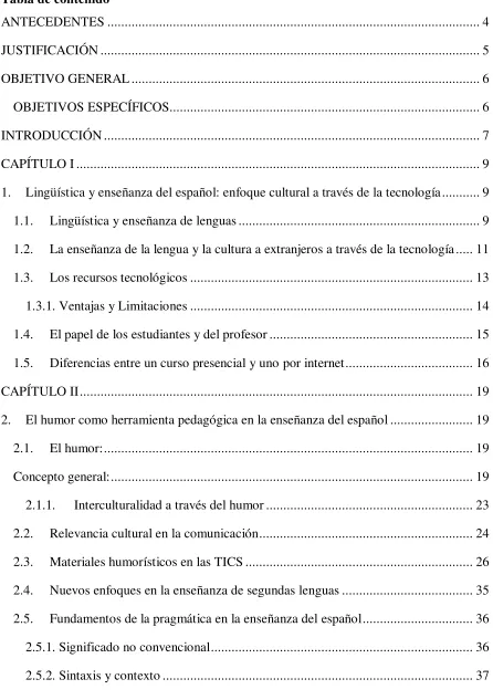 Tabla de contenido 