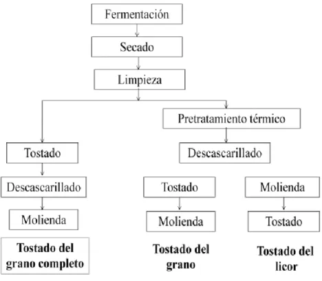 Figura 8.- Proceso De Obtención De La Cascarilla De Cacao 