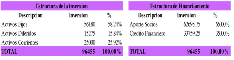 Tabla 6: Financiamiento 