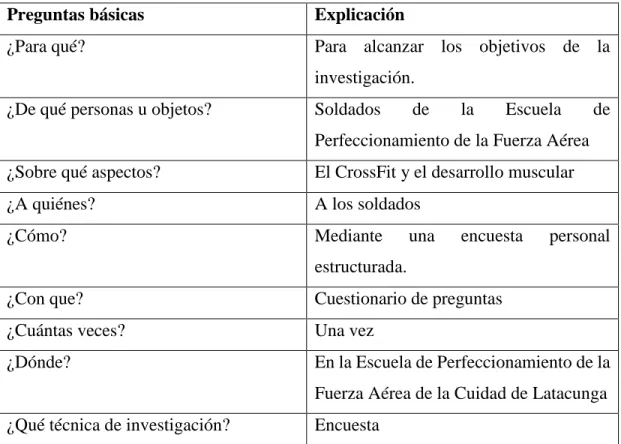 Tabla 4. Directrices para la recolección de información 