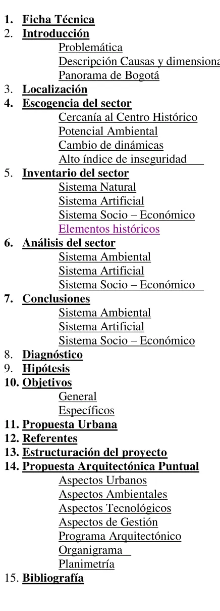 Tabla de contenido  