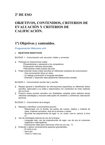 Objetivos Contenidos Criterios De EvaluaciÓn Y Criterios De CalificaciÓn