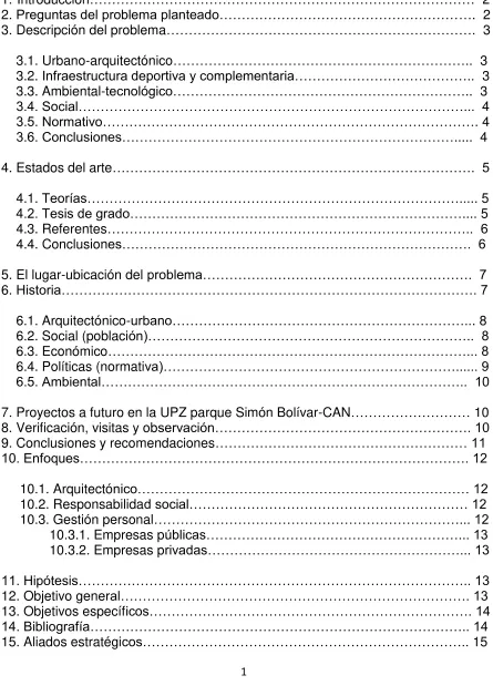 TABLA DE CONTENIDO  