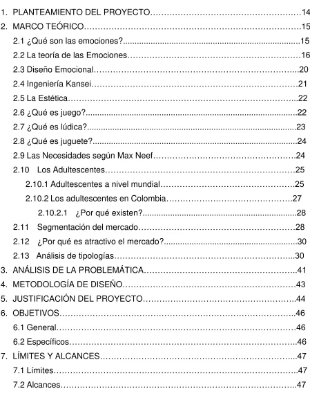 TABLA DE CONTENIDO 