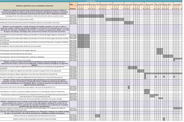 Tabla 2. Cronograma Gantt 