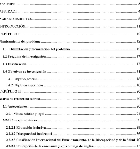 TABLA DE CONTENIDO 