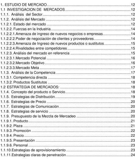 TABLA DE CONTENIDO 