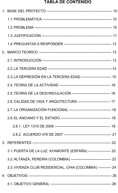 TABLA DE CONTENIDO 
