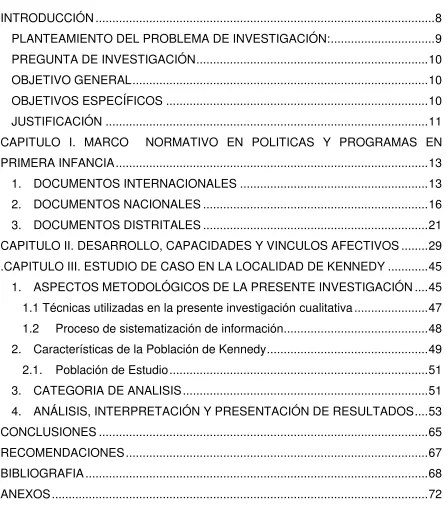 TABLA DE CONTENIDO 