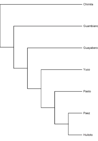Figura  58  Cladograma  método  UPGMA  +  majority-rule  consensus  tree  SISTEMA TRANSFERRINA 