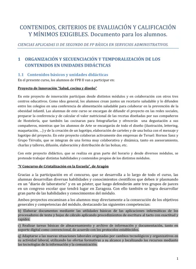 Contenidos Criterios De EvaluaciÓn Y CalificaciÓn Y MÍnimos Exigibles