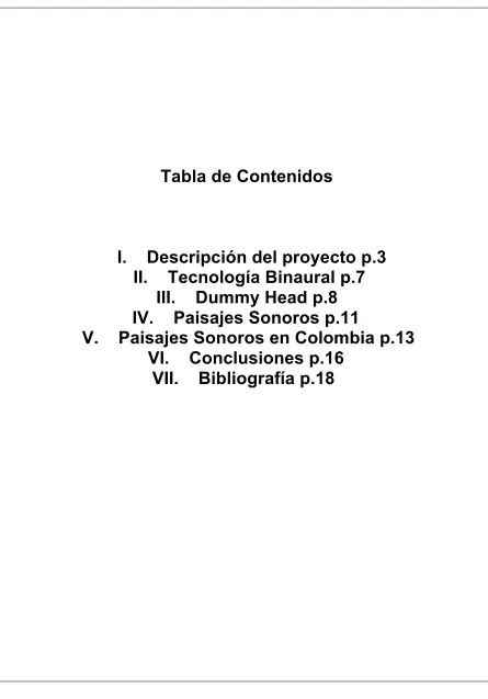 Tabla de Contenidos 