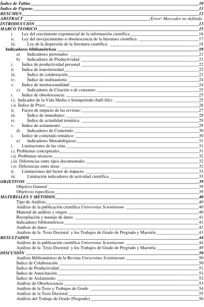Tabla de Contenido 