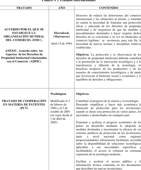Cuadro Nº1 Tratados Internacionales 