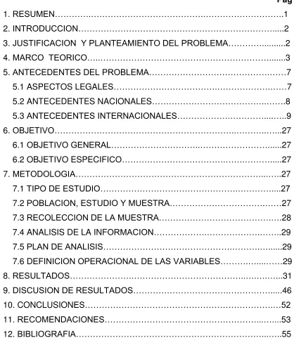 TABLA DE CONTENIDO 