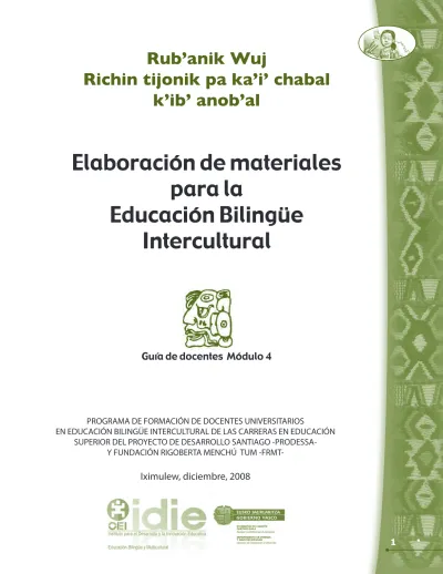 Elaboración De Materiales Para La Educación Bilingüe Intercultural