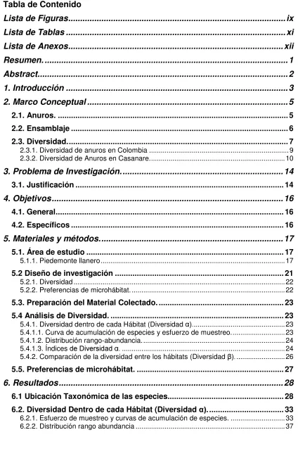 Tabla de Contenido 