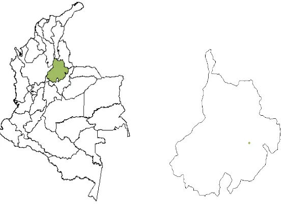 Figura 1. Departamento de Santander, Colombia. Municipio de Curiti.  