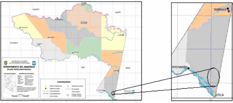 Figura 1. Ubicación geográfica de la comunidad indígena Monifue Amena. 