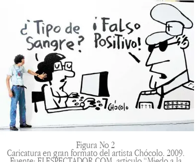 Figura No 3Caricatura censurada en gran formato del artista Chócolo. 
