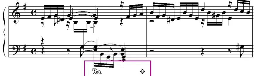 Figura 4: Toccata BWV 914 en Mi menor. cc. 42-43.