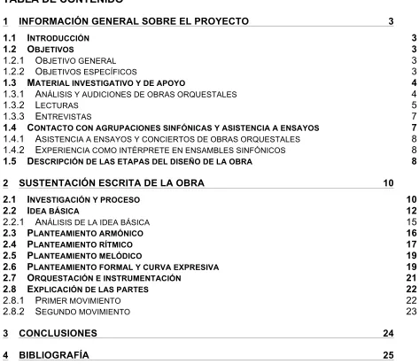 TABLA DE CONTENIDO 