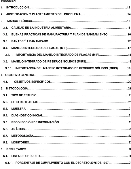TABLA DE CONTENIDO 