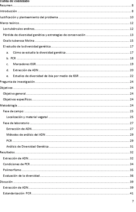 Tabla de contenido 