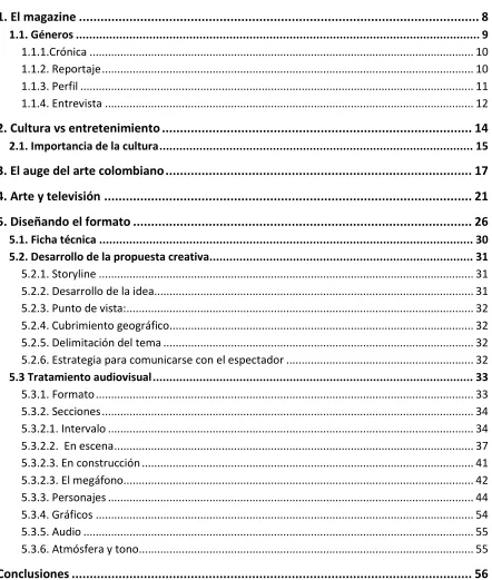 Tabla de contenido 