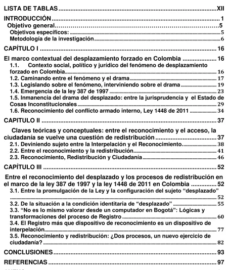 TABLA DE CONTENIDO 