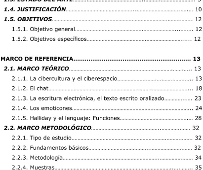 TABLA DE CONTENIDO 
