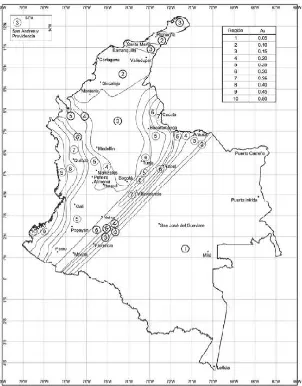 Figura 4 Mapa de valores de Aa NSR-10 