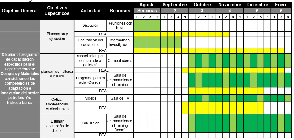 Tabla 1 Distribución tipo de actividad tiempo Horas  