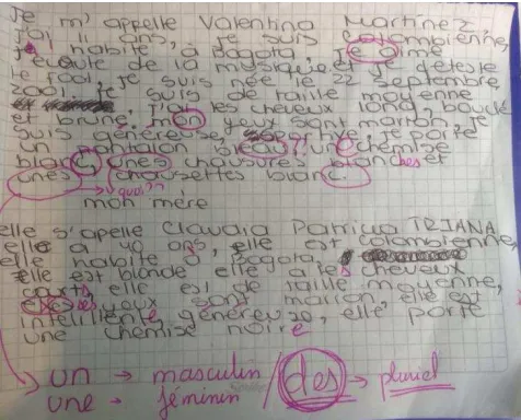Figure 3 : Exemple de l’utilisation d’explications grammaticales. 