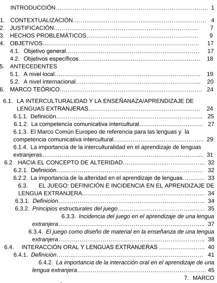 TABLA DE CONTENIDO 