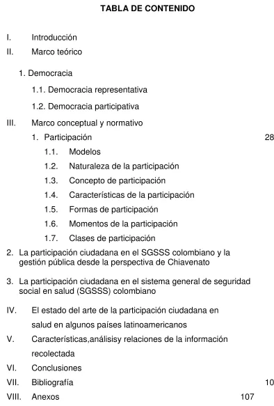 TABLA DE CONTENIDO 