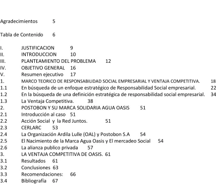 Tabla de Contenido 