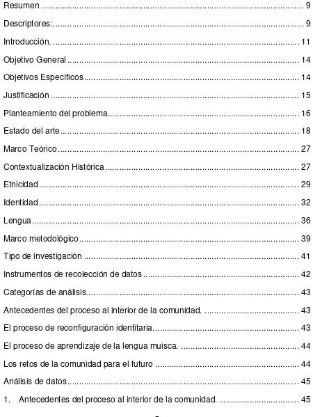 Tabla de contenido 