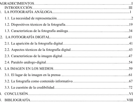 TABLA DE CONTENIDOS  