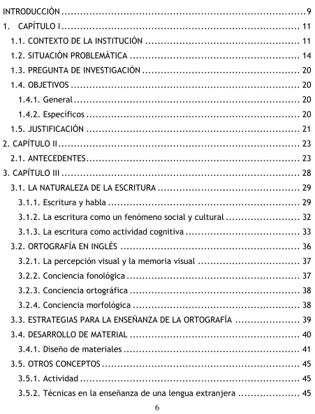 TABLA DE CONTENIDO 
