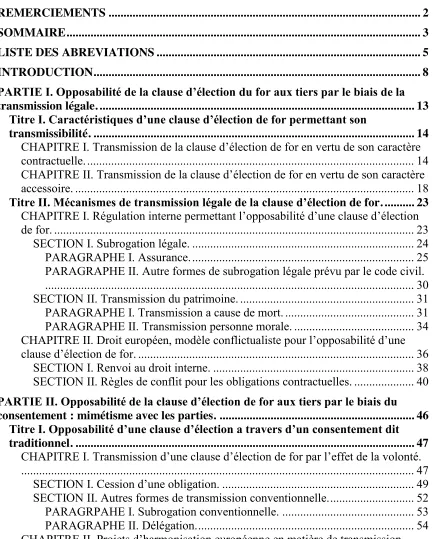 TABLE DE MATIERES 