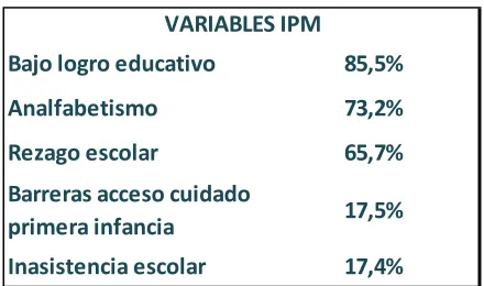 Tabla 8: IPM Variables priorizadas 